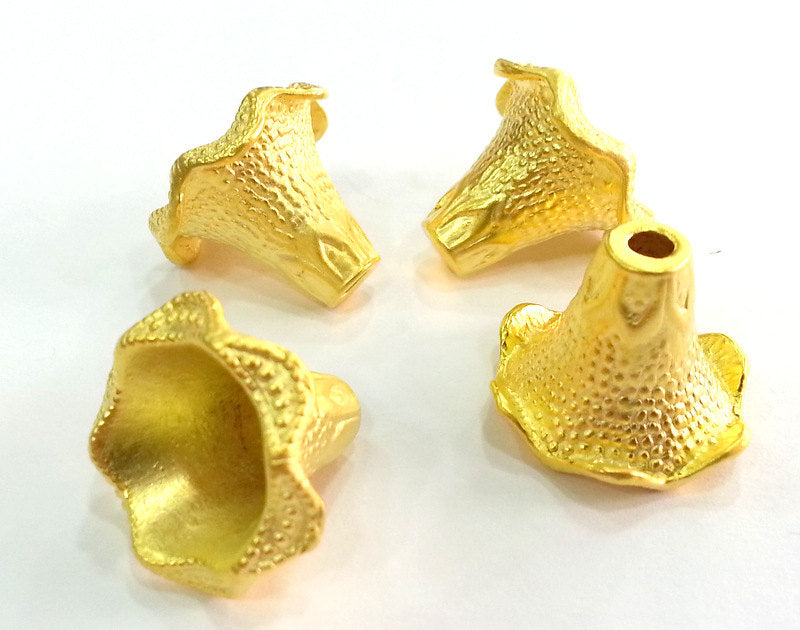 2 Gold Plated  Cone Findings 2 Pcs (20x18 mm)    G2755
