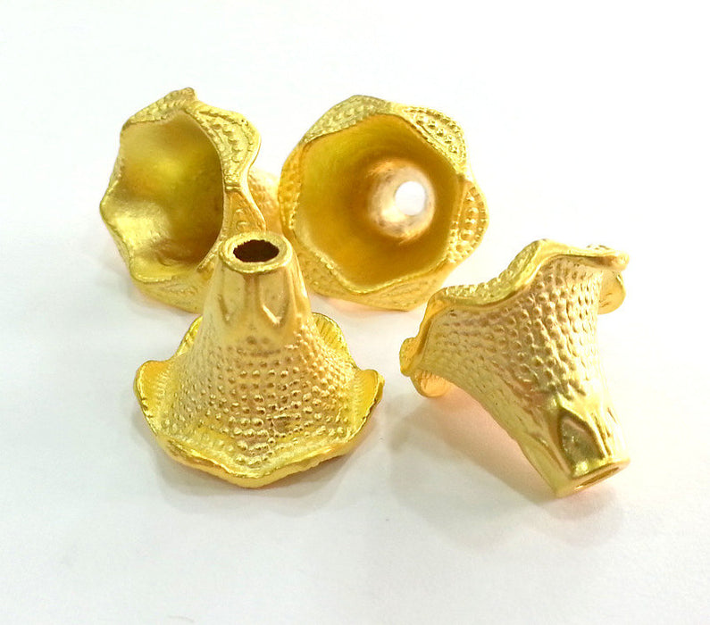 2 Gold Plated  Cone Findings 2 Pcs (20x18 mm)    G2755
