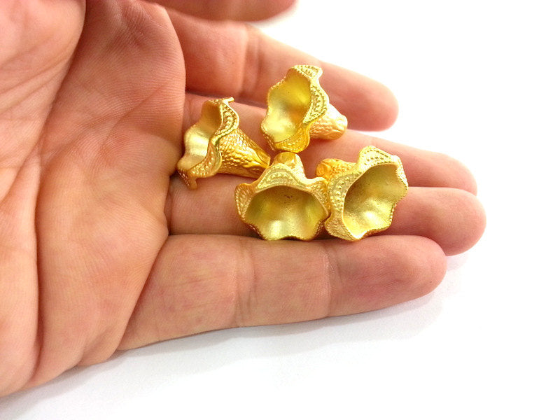 2 Gold Plated  Cone Findings 2 Pcs (20x18 mm)    G2755