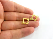 4 Gold Connector Charms Gold Plated Metal 4 pcs (21x15 mm)  G9101