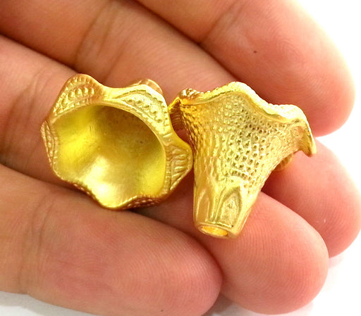 2 Gold Plated  Cone Findings 2 Pcs (20x18 mm)    G2755