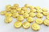 5 Gold Beads Gold Plated Metal Beads  (12 mm)  G2765