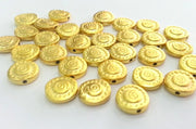 5 Gold Beads Gold Plated Metal Beads  (12 mm)  G2765