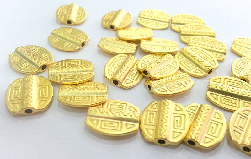5 Gold Beads Gold Plated Metal Beads  (15x14 mm)  G2766