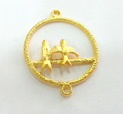 2 Gold Charms Bird Charms , Gold Plated Metal (34x26 mm) G2783