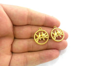 2 Gold Charms Gold Plated  Bird Charms (20 mm) G2786
