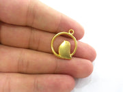 2 Gold Plated Charms Bird Charms  (20 mm)  G2787