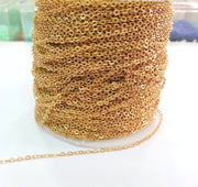 33ft Raw Brass Soldered Cable Chain 10 Meters-33 Feet (1,5x2 mm.)  G2811