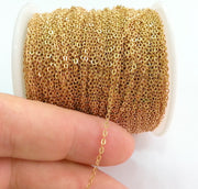 33ft Raw Brass Soldered Cable Chain 10 Meters-33 Feet (1,5x2 mm.)  G2811