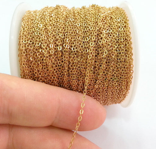 33ft Raw Brass Soldered Cable Chain 10 Meters-33 Feet (1,5x2 mm.)  G2811