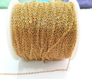33ft Raw Brass Soldered Cable Chain 10 Meters-33 Feet (1,5x2 mm.)  G2811