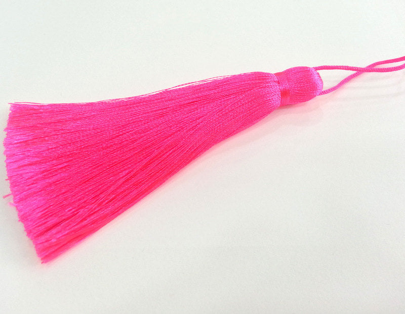 Neon Fuschia Pink Tassel ,  Large Thick   113 mm - 4.4 inches   G2831