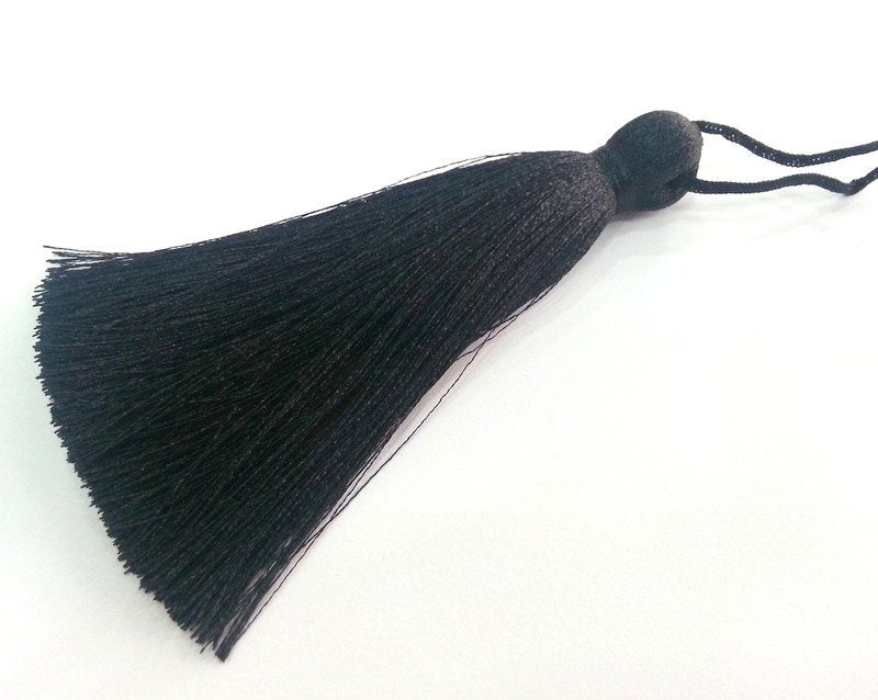 Black Thread Tassel , Large Thick  113 mm - 4.4 inches   G9612