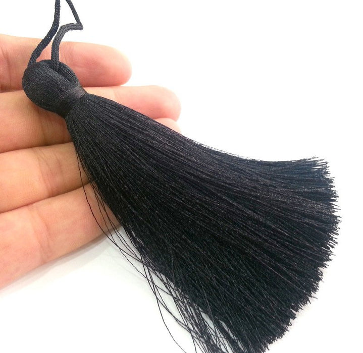 Black Thread Tassel , Large Thick  113 mm - 4.4 inches   G9612