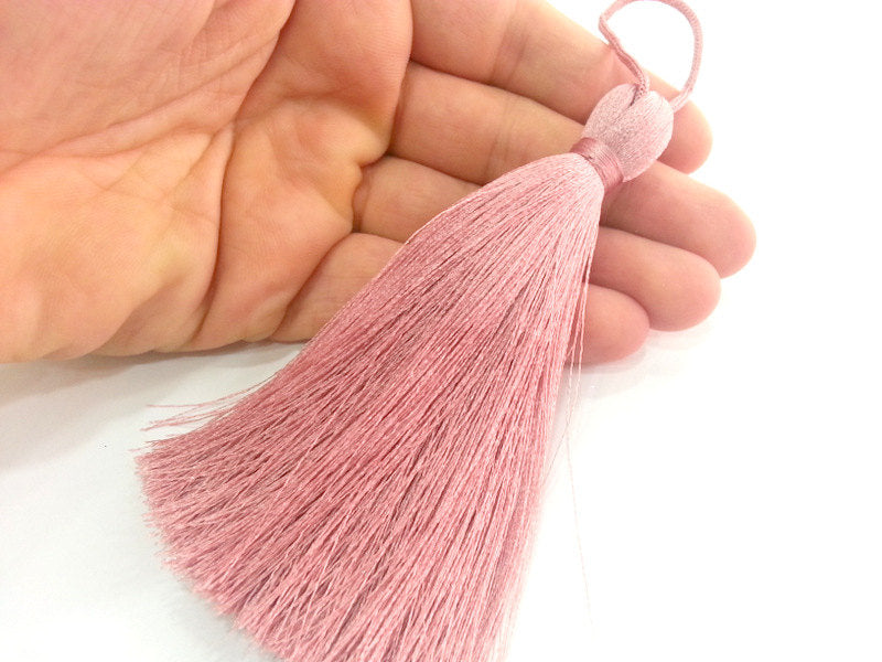 Dried Rose Pink Tassel ,   Large Thick  113 mm - 4.4 inches ,  G15424