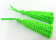 2 pcs (78 mm - 3 inches)  Neon Green  Tassel    G12662