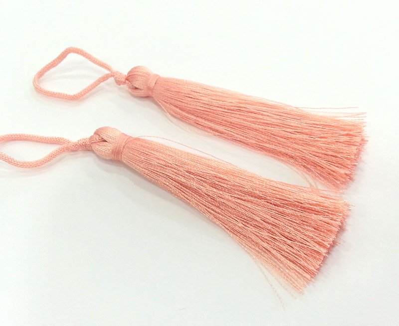 2 pcs (78 mm - 3 inches)  Powder Pink Tassel ,   G2856