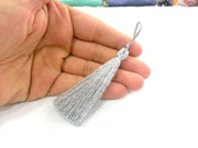 2 pcs (78 mm - 3 inches)  Silver Tassel ,   G9883