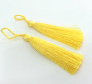 2 Thread Tassel Yellow Tassel , 2 pcs (78 mm - 3 inches)    G12924