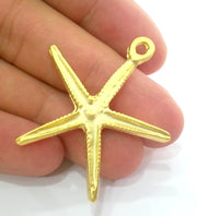 Starfish Charms , Gold Plated Metal  42x40 mm  G13603