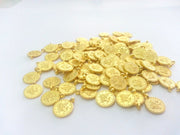 10 Gold Charm Gold Plated Ottoman Signature Charms  10 Pcs (10 mm)  G3638