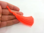 2 pcs (78 mm - 3 inches)  Neon Orange Pink Tassel ,   G12660