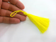 2 pcs (78 mm - 3 inches)  Light  Yellow  Tassel ,   G12924