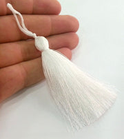 2 White Thread Tassel (78 mm - 3 inches) ,   G9611