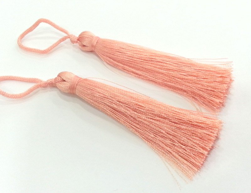 2 pcs (78 mm - 3 inches)  Powder Pink Tassel ,   G2856