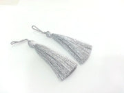 2 pcs (78 mm - 3 inches)  Silver Tassel ,   G9883