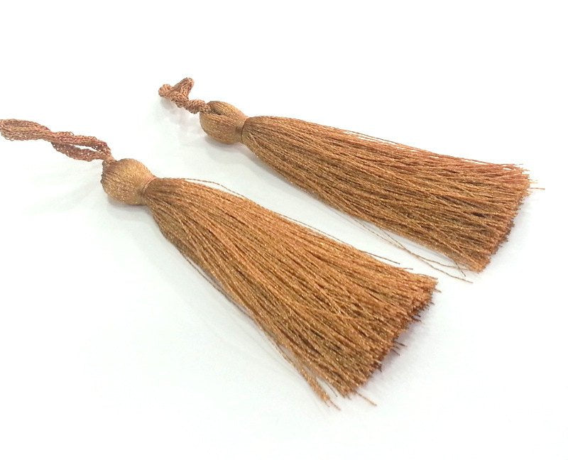 2 Chocolate milk Tassel ,  2 pcs (78 mm - 3 inches)   G12235