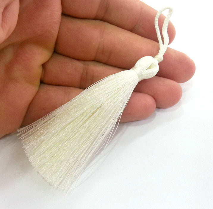 2 Cream Thread Tassel(78 mm - 3 inches)  G9469
