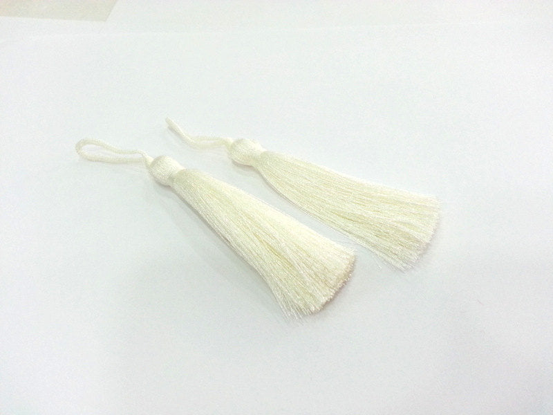 2 Cream Thread Tassel(78 mm - 3 inches)  G9469