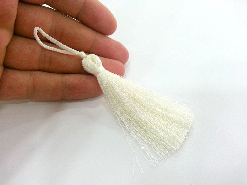 2 Cream Thread Tassel(78 mm - 3 inches)  G9469