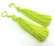 2 Yellow Green Tassel 2 pcs (78 mm - 3 inches)     G9608