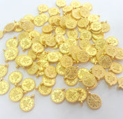10 Gold Charm Gold Plated Ottoman Signature Charms  10 Pcs (10 mm)  G3638