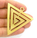 Gold Pendant Triangle Pendants , Gold Plated Metal 60x55 mm    G2901