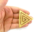 Gold Pendant Triangle Pendants , Gold Plated Metal 60x55 mm    G2901