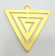 Gold Pendant Triangle Pendants , Gold Plated Metal 60x55 mm    G2901