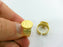 Adjustable Ring Blank  (15mm Blank)  ,  Gold Plated Brass   G12934