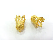 2 Pcs  (25x16 mm )  Cone Findings , Gold Plated Brass G11491