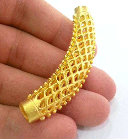 Gold Tube Findings Gold Plated Findings 65x14 mm G2936