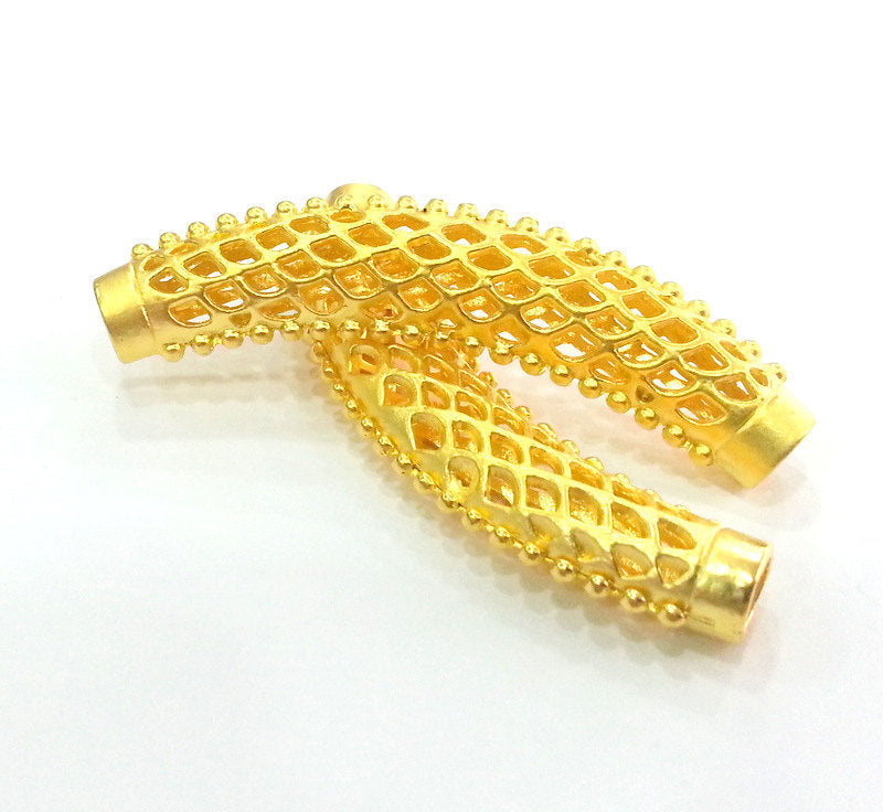Gold Tube Findings Gold Plated Findings 65x14 mm G2936