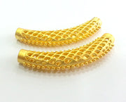 Gold Tube Findings Gold Plated Findings 65x14 mm G2936