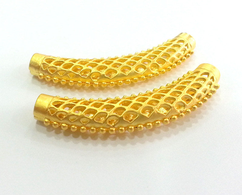 Gold Tube Findings Gold Plated Findings 65x14 mm G2936