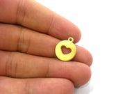 4 Heart Charms Gold Plated Charms  (15 mm)  G2925