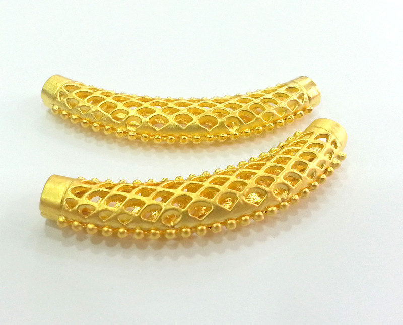 Gold Tube Findings Gold Plated Findings 65x14 mm G2936