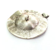 Antique Silver Plated Brass Pendant  (34 mm)  G2969