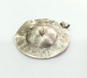 Antique Silver Plated Brass Pendant  (34 mm)  G2969