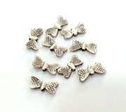 6 Silver Charm Antique Silver Plated Brass Charms 6 pcs (14x6 mm) G2970